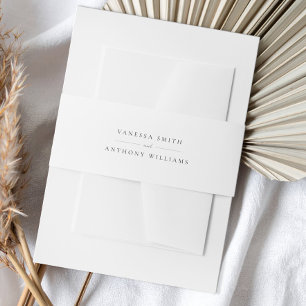 Elegant Modern Black and White Wedding Invitation Belly Band