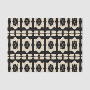 Elegant Modern Black & Beige Geometric Pattern Tissue Paper