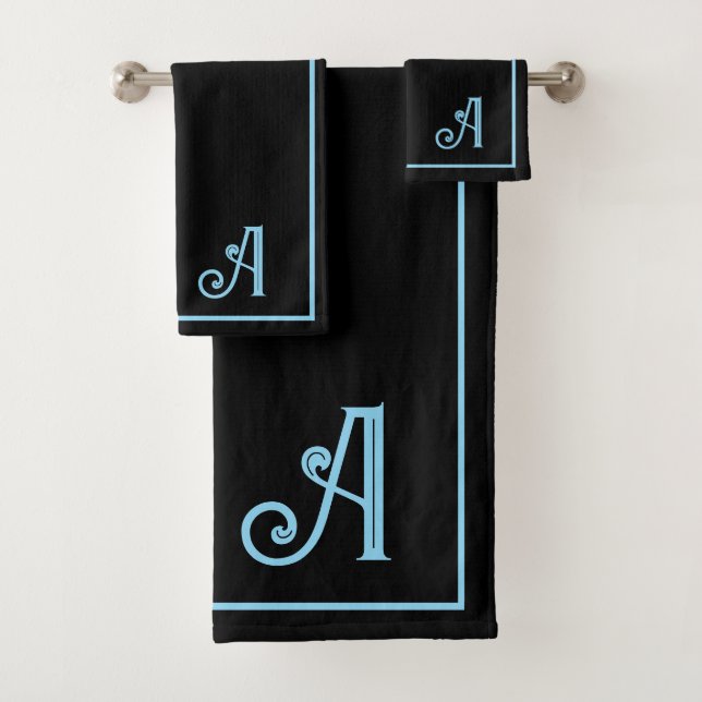 Elegant Modern Black &blue Monogram   (En situation)