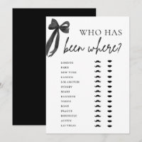 Elegant Modern Black Bow Who Has Been Where Game