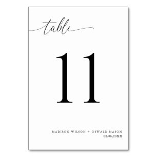 Elegant Modern Black Calligraphy Wedding 11 Table Number