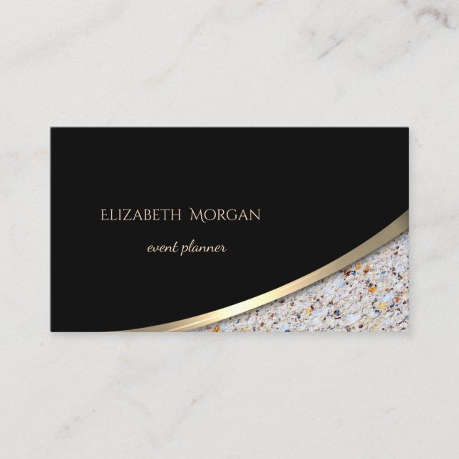 Elegant  Modern Black, Marble Business Card (Front)