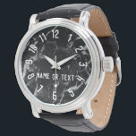 Elegant Modern Black Marble Groomsman Best Man Watch<br><div class="desc">Gift idea for groomsmen or best man. Sleek Elegant Modern Plain Black trendy stone Marble Customizable,  ideal corporate professionals with class and style. Monogrammed name or initials custom watch.</div>