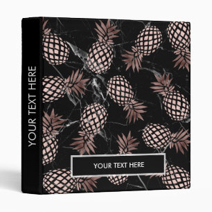 elegant modern black marble rose gold pineapple binder