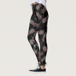elegant modern black marble rose gold pineapple leggings<br><div class="desc">Stylish and trendy design featuring faux rose gold pineapple pattern and black marble.</div>