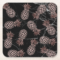 elegant modern black marble rose gold pineapple