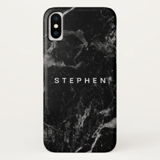 Elegant Modern Black Plain Marble Case-Mate iPhone Case