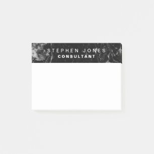 Elegant Modern Black Plain Marble Post-it Notes