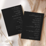 Elegant Modern Black Tie Formal Wedding Program<br><div class="desc">Set the tone for a refined and memorable ceremony with this Elegant Black Wedding Program. Designed with a dramatic black background, graceful script accents, and clean serif typography, this program is perfect for formal, black-tie, and modern weddings. Fully customizable, it allows you to personalize the welcome message, ceremony order, wedding...</div>