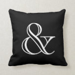 Elegant Modern Black White Ampersand Symbol Throw Pillow<br><div class="desc">These elegant and modern throw pillow features white ampersand (&) symbol on black background.</div>