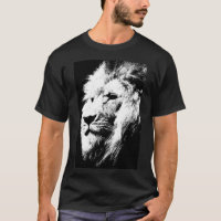 Elegant Modern Black White Pop Art Lion Head