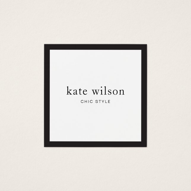 Elegant Modern Black White Professional Square (Front)