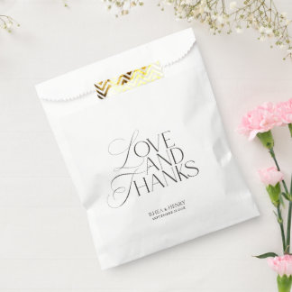 Elegant Modern Black & White Wedding Welcome  Favour Bag