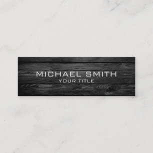 Elegant Modern Black Wood Look Mini Business Card