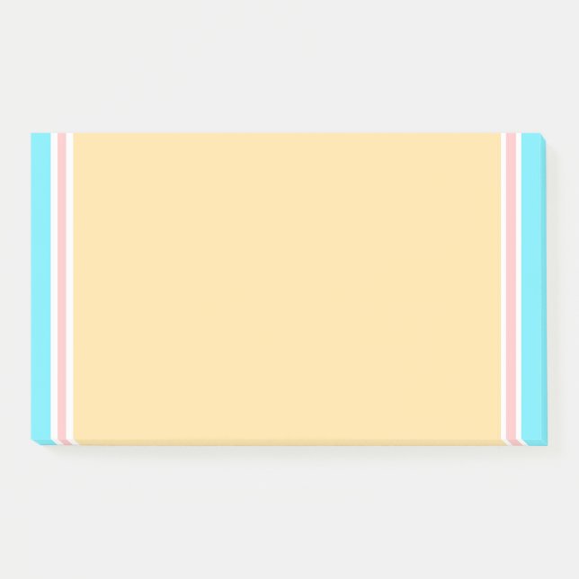 Elegant Modern Blank Template Blue Pink Yellow Post-it Notes (Front)