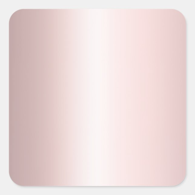 Elegant Modern Blank Template Rose Gold Square Sticker (Front)