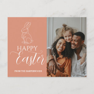 elegant Modern Blessing Easter family one photo Holiday Postcard