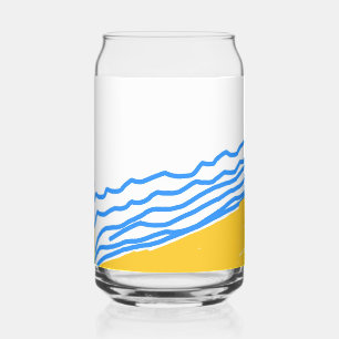 Elegant Modern Blue Beach Waves Can Glass