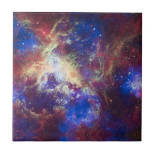 Elegant Modern Blue Black Space Landscape Tile