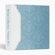 Elegant Modern Blue Damask custom Binder