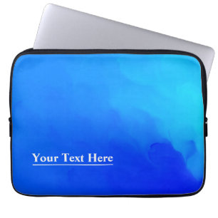 Elegant Modern Blue Personalized Template Laptop Sleeve