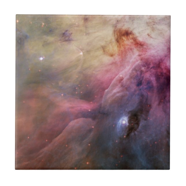 Elegant Modern Blue Pink Space Landscape Tile (Front)