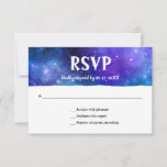 Elegant Modern Blue Purple Galaxy Bat Bar Mitzvah RSVP Card<br><div class="desc">Elegant purple and blue bat bar mitzvah rsvp cards that can be effortlessly personalized for your celebration! The 2 colour modern neon universe design created by Raphaela Wilson can fit into any b'not / b'nai mitzvah plans too. By personalizing these cool galaxy bar bat mitzvah rsvp cards further, additional layers...</div>