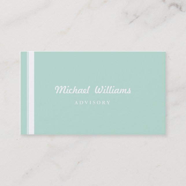 ELEGANT MODERN BLUE SIMPLE CLEAN NATA DECORATOR BUSINESS CARD (Front)