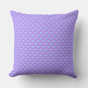 Elegant Modern Blue & Violet Mermaid Throw Pillow