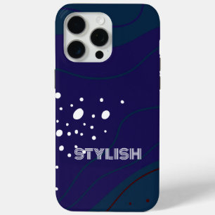 Elegant  & Modern Blue & White  iPhone 15 Pro Max Case