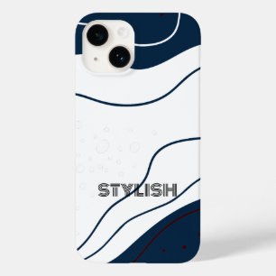 Elegant  & Modern Blue & White  Case-Mate iPhone 14 Case