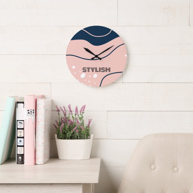 Elegant  & Modern Blue & White  Large Clock (Reading Room)