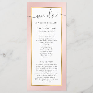 Elegant Modern Blush Pink and Gold Wedding Program