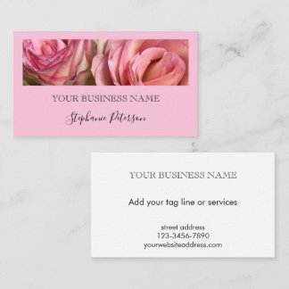 Elegant Modern Blush Pink Custom Photo Template  Business Card
