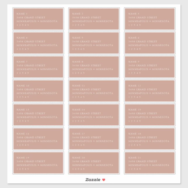 Elegant Modern Blush Pink Guest Address Labels (Sheet)