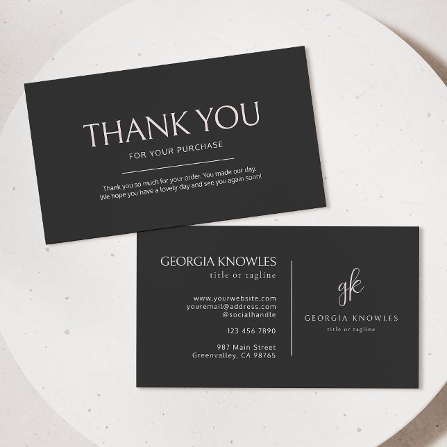 Elegant Modern Blush Pink Thank You Card (Creator Uploaded)