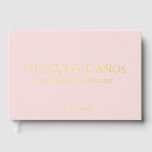 Elegant Modern Blush Quinceañera Guest Book