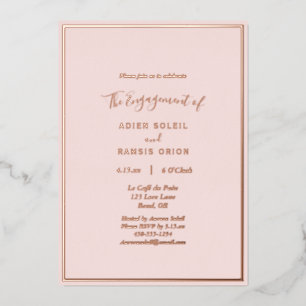 Elegant Modern Blush Rose Gold Engagement Party