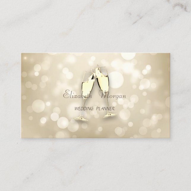 Elegant  Modern  Bokeh,Wine Glasses Business Card (Front)