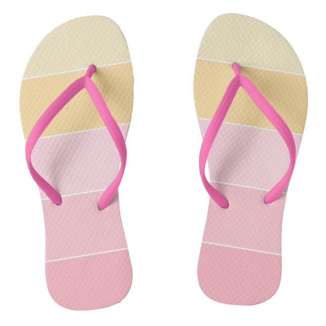 Elegant Modern Bright Colours Pink Red Yellow Blue Flip Flops (Footbed)