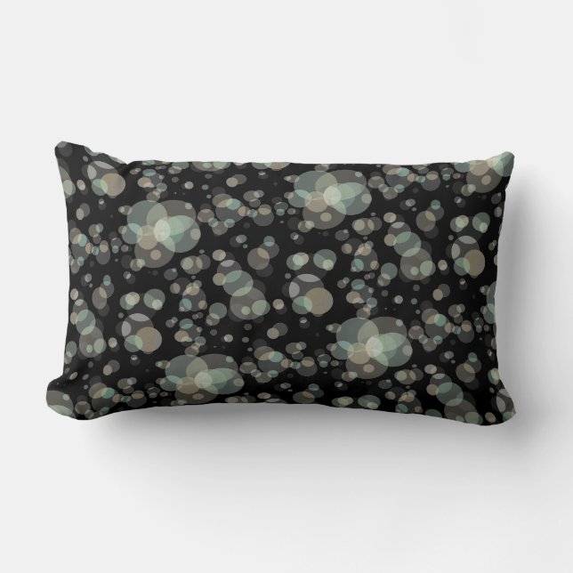 Elegant Modern Bubbles Pattern on any Colour Lumbar Pillow (Front)