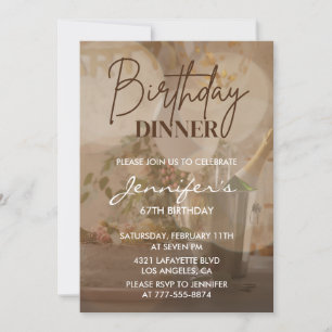 Elegant Modern Bubbly Champagne 67th birthday Invitation