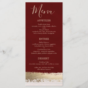 Elegant, Modern, Burgundy, Gold Foil Wedding Program