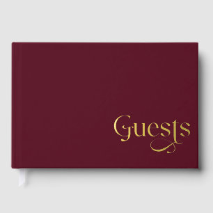 Elegant Modern Burgundy Wedding Guest Book