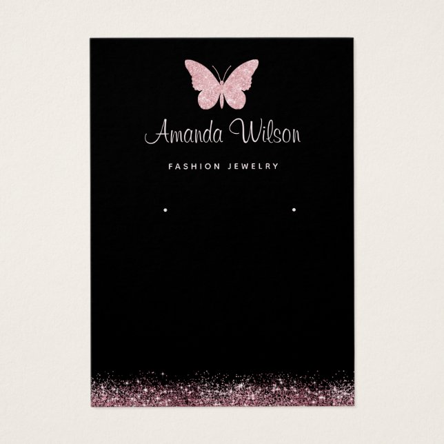 Elegant Modern Butterfly Earrings Display Card  (Front)