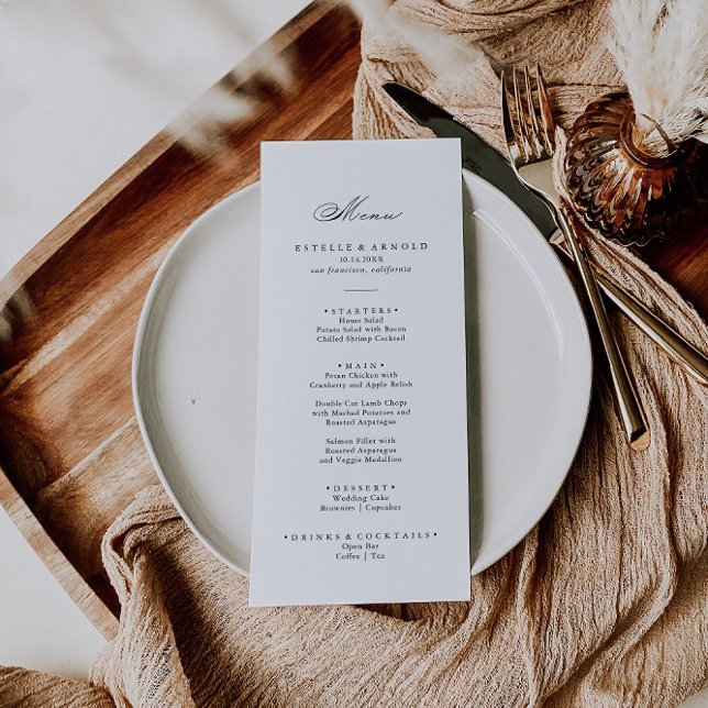 Elegant Modern Calligraphy Dinner Menu (Creator Uploaded)