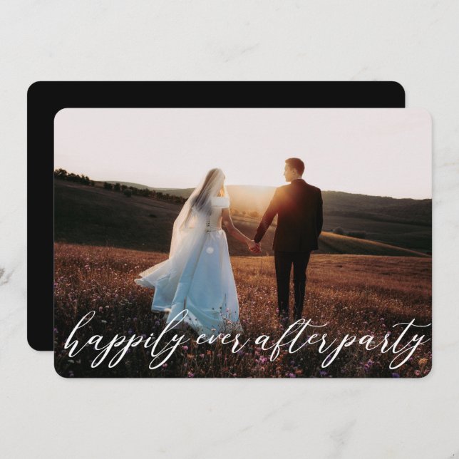 Elegant Modern Calligraphy Elopement Wedding Invit Invitation (Front/Back)