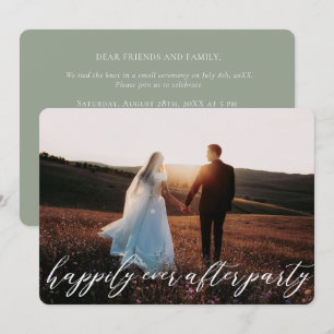 Elegant Modern Calligraphy Elopement Wedding  Invitation