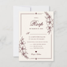 Elegant Modern Calligraphy Floral Burgundy Wedding