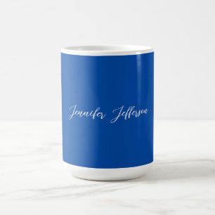 Elegant Modern Calligraphy Name Professional Blue Coffee Mug